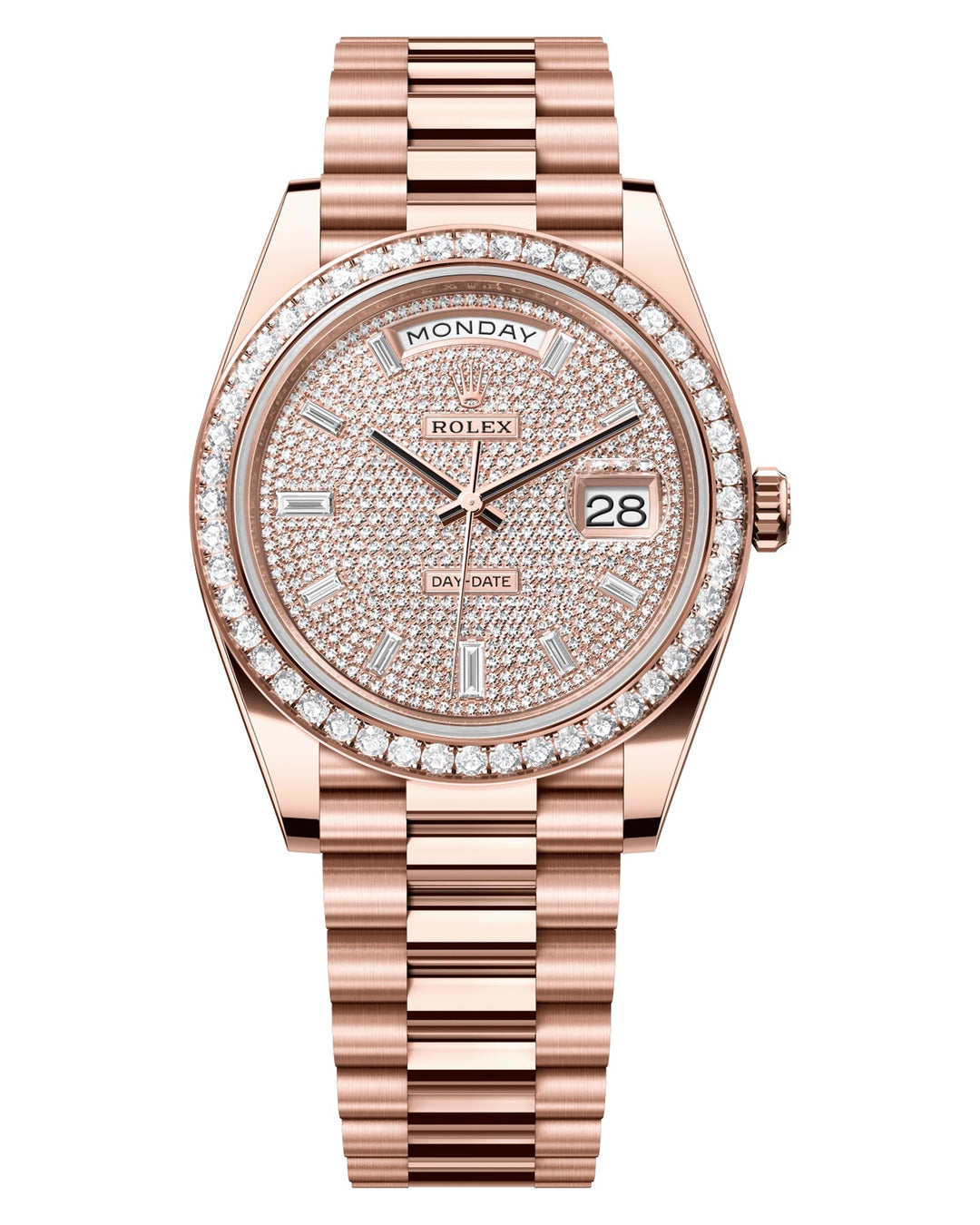 Rolex Day-Date 40 228345RBR - 40mm Everose Gold (Diamond Bezel) - President