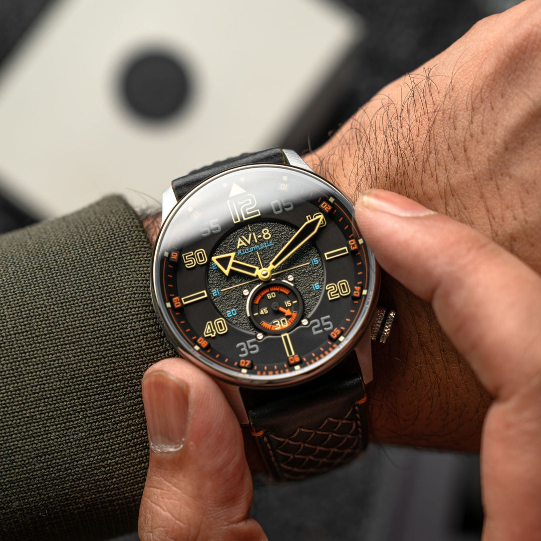 Hawker Typhoon Baldwin Automatic Black / Black Leather | Black Dial
