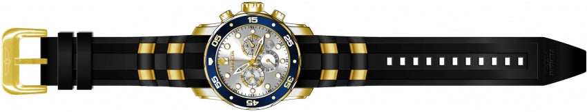 Pro Diver Chronograph Silver Dial / Two-Tone Black / Gold Silicone And Stainless