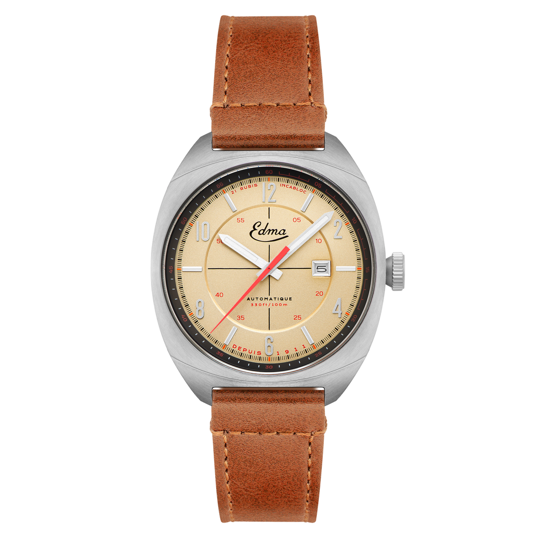 Crissier Automatic Grey / Brown Leather | Grey Dial