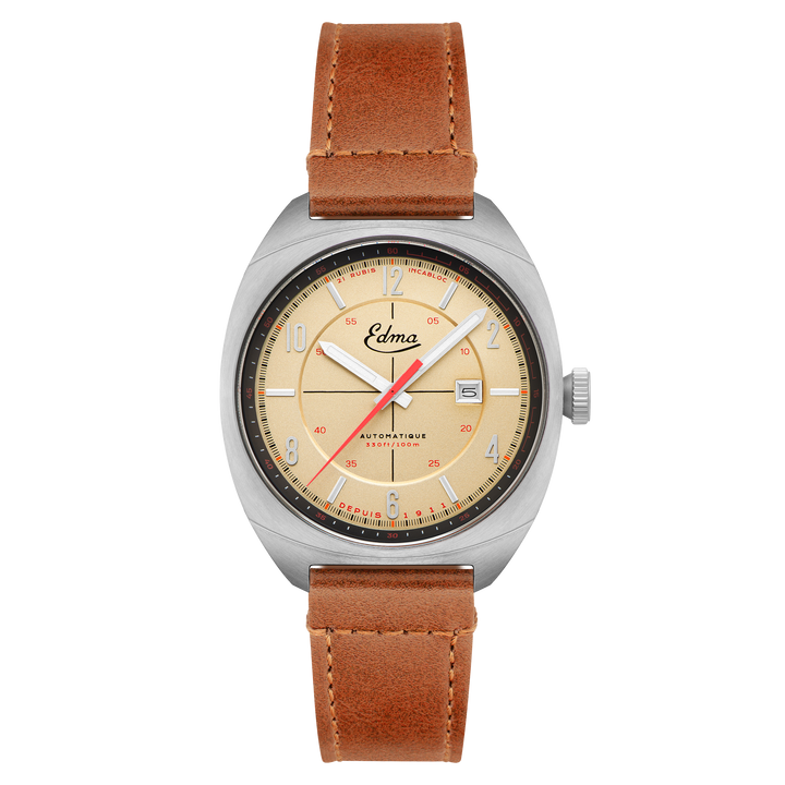 Crissier Automatic Grey / Brown Leather | Grey Dial