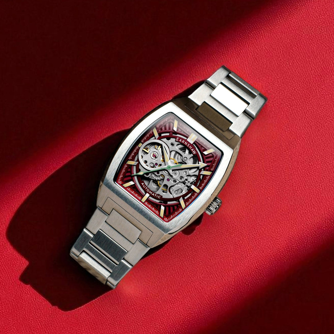Heritage Wellington Skeleton Automatic Red / Stainless Steel | Red Dial