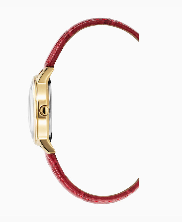 Genesis Ladies Red leather strap White Dial
