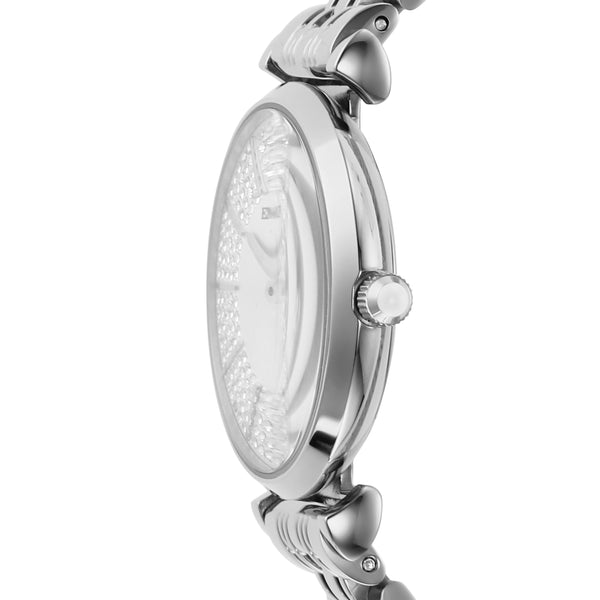 Gianna T-bar Crystal Pave Silver Dial / Stainless Steel Bracelet Silver Dial