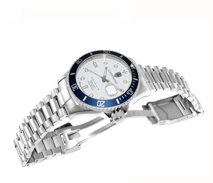 CATANIA -PD SILVER TONE/WHITE-BLUE | White Dial