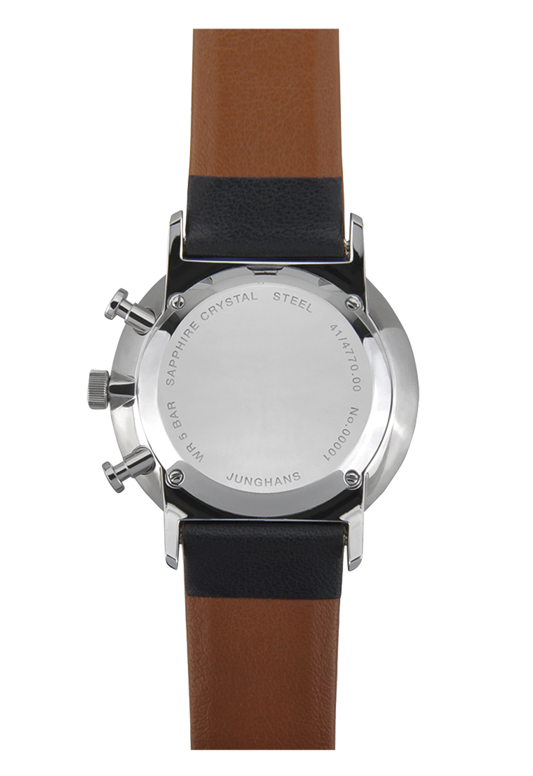 Form C Silver-Plated Dial / Black Leather Strap Silver Dial