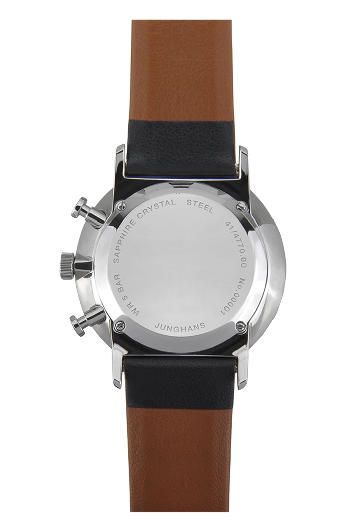 Form C Silver-Plated Dial / Black Leather Strap Silver Dial
