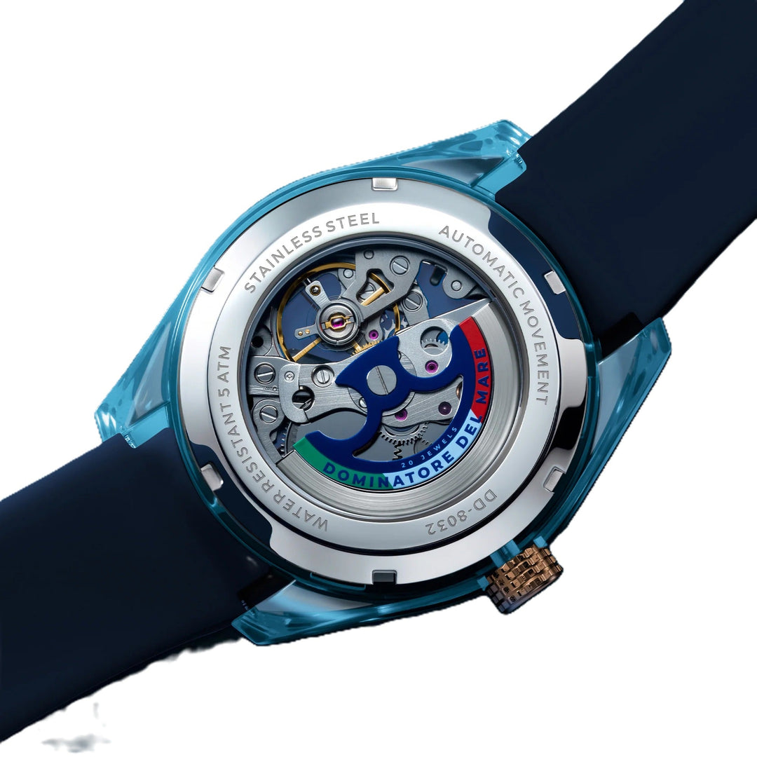 Ortona Electric Blue / Blue Silicone Strap White Dial