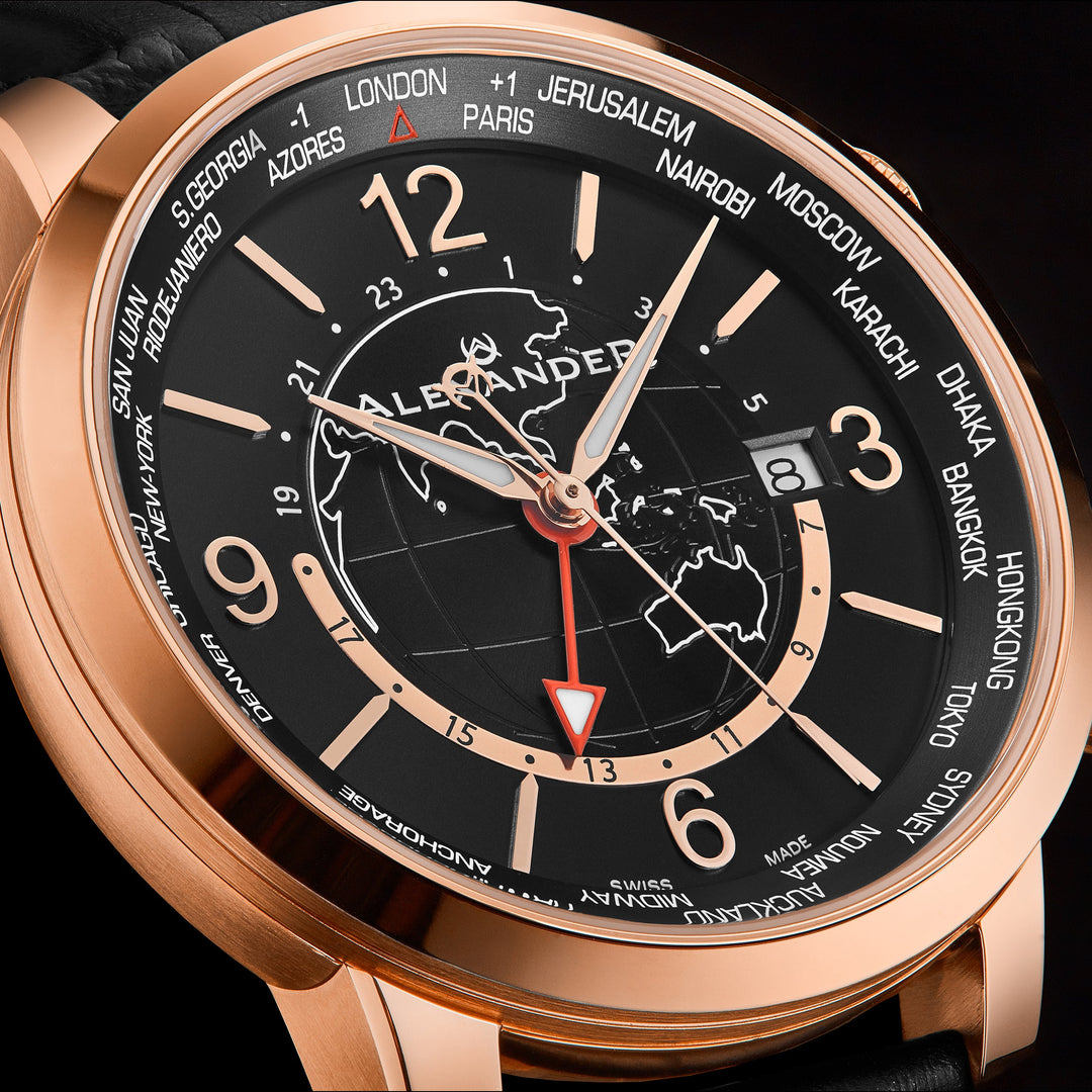 A171A-03 Black/Leather | Black Dial
