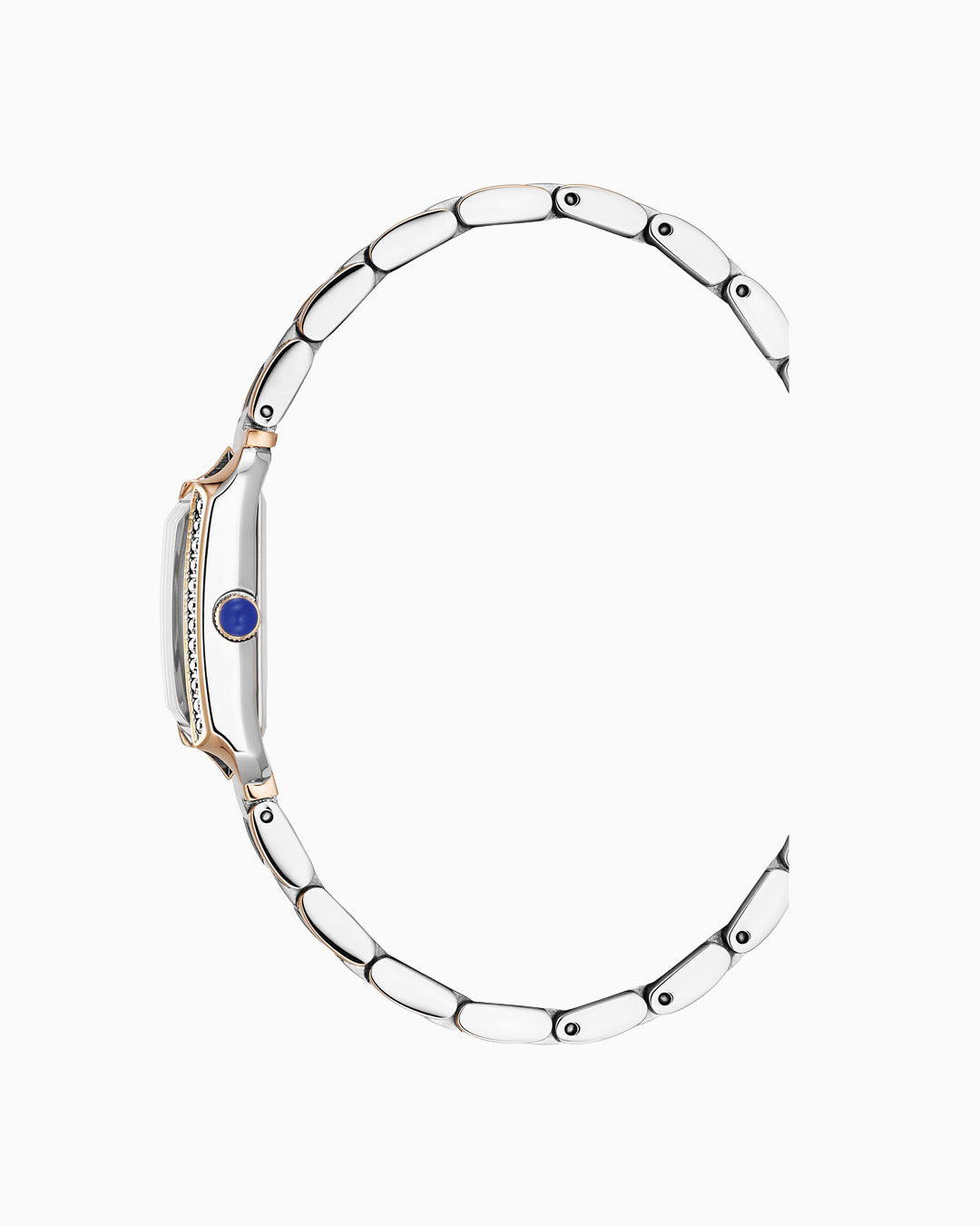 Emily II Bicolor Silver & Rose Gold with Stones White Dial