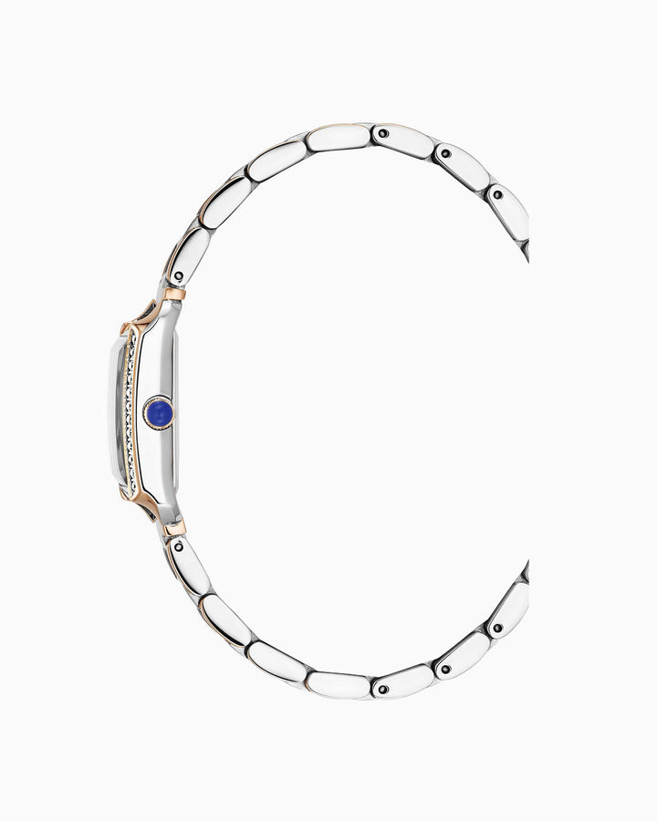 Emily II Bicolor Silver & Rose Gold with Stones White Dial