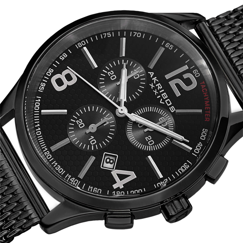 AK719BK-Casual Black/Stainless Steel | Black Dial