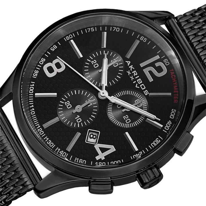 AK719BK-Casual Black/Stainless Steel | Black Dial
