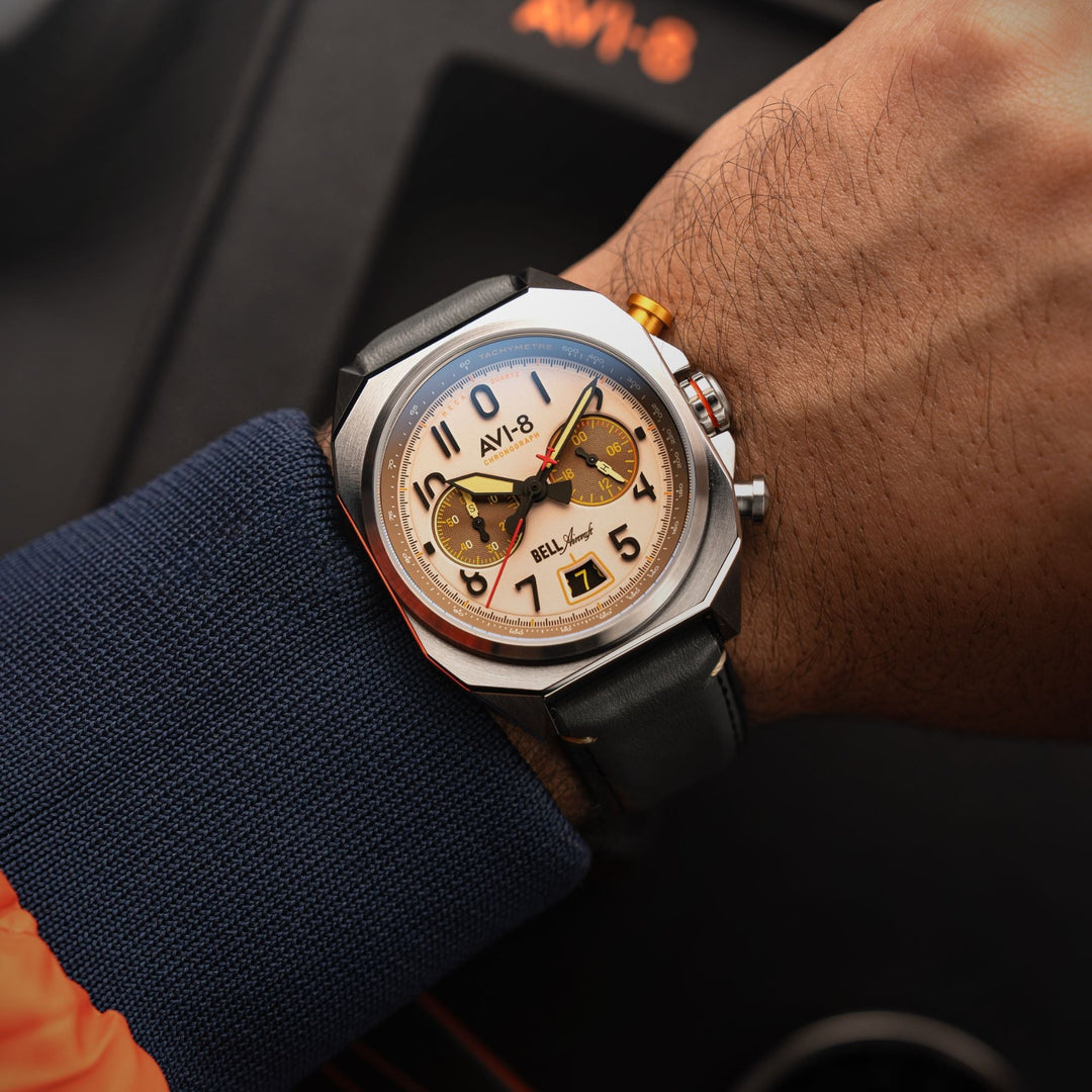 BELL X-1 MACHBUSTER CHRONOGRAPH Cream / Leather | Cream Dial