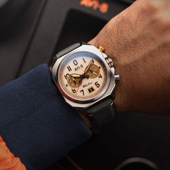 BELL X-1 MACHBUSTER CHRONOGRAPH Cream / Leather | Cream Dial