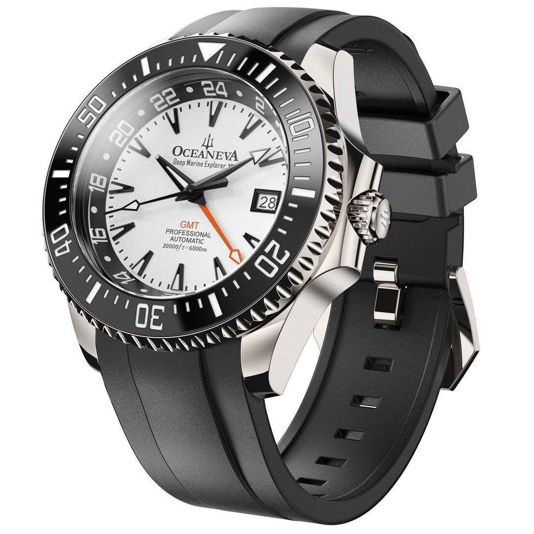 Deep Marine Explorer VI 6000M - GMT True Dive OrangeLume White Dial