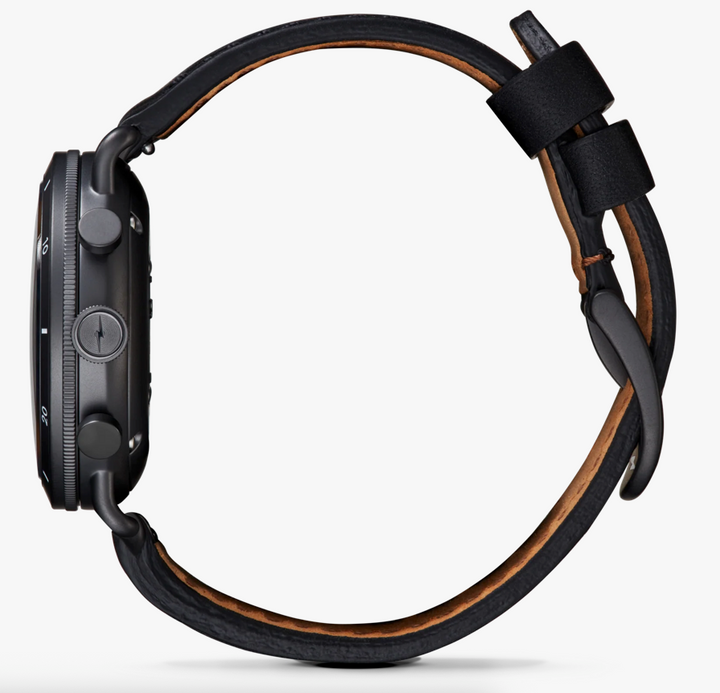 Canfield Sport 40mm, Black Leather Strap Black Black Dial