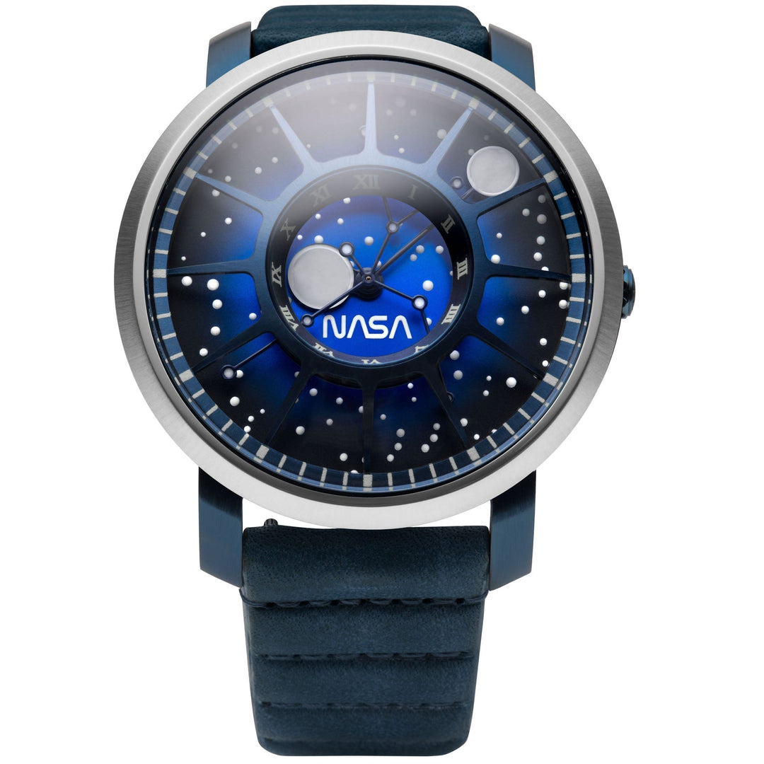 NASA Trappist-1 Sapphire Neutron Star silver/blue silicone strap | Blue Dial