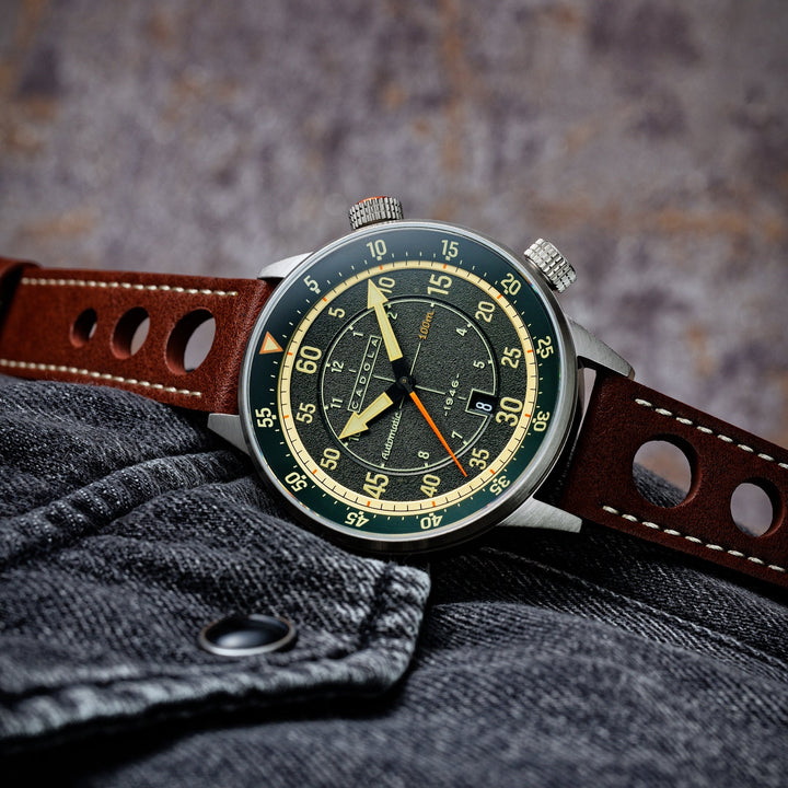 Rally Timer Automatic Green / Leather | Green Dial