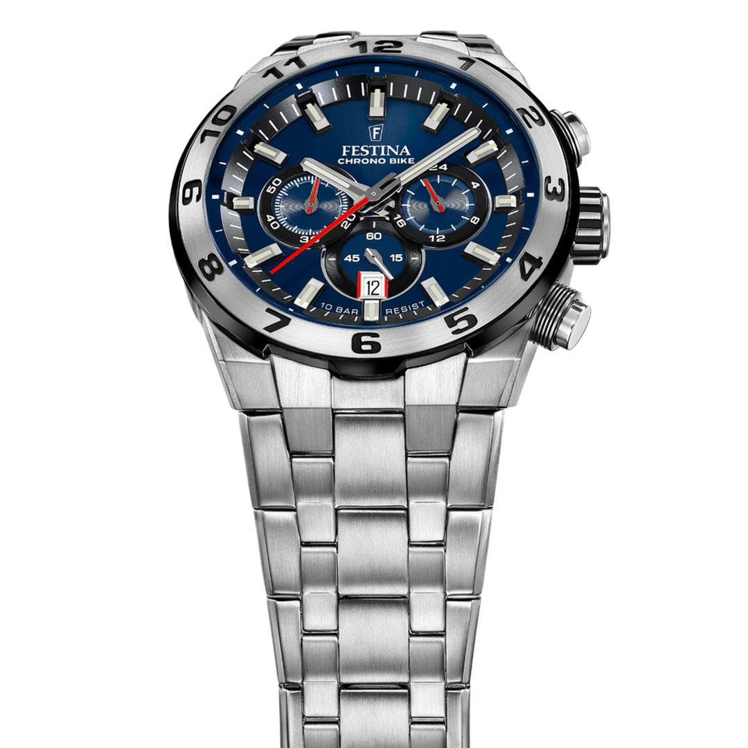 Chrono Bike Blue / Stainless steel Blue Dial