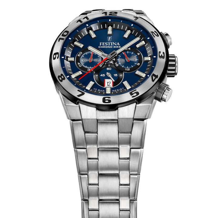 Chrono Bike Blue / Stainless steel Blue Dial