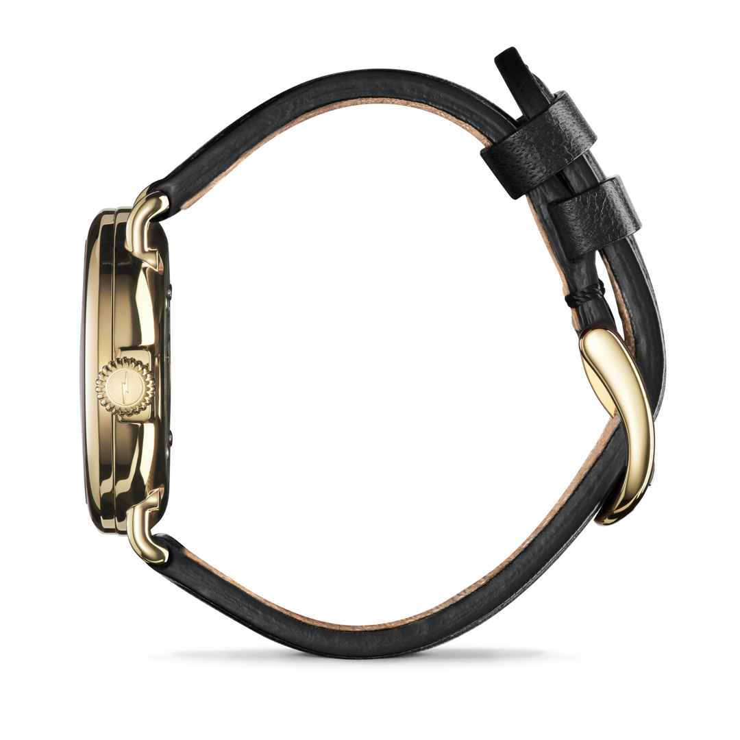 Runwell Watch Gray Mother-Of-Pearl Dial / Black Leather Strap Gray Dial