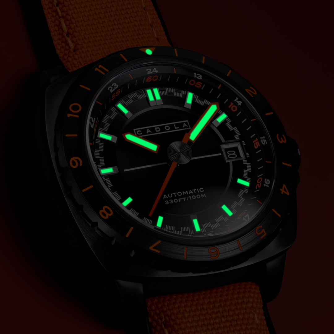Overdrive Automatic Black / Orange Canvas Black Dial