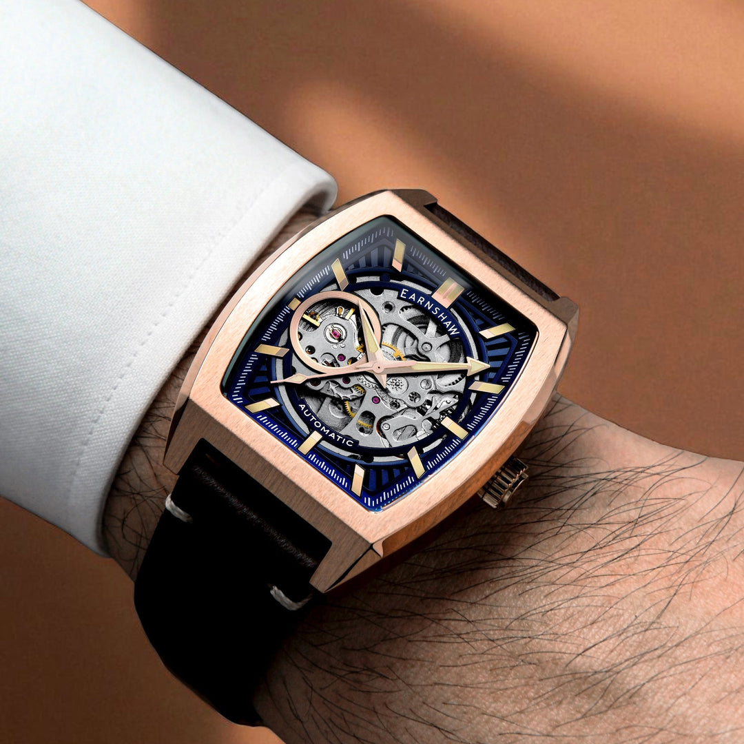 Heritage Wellington Skeleton Automatic Blue / Genuine Leather | Blue Dial