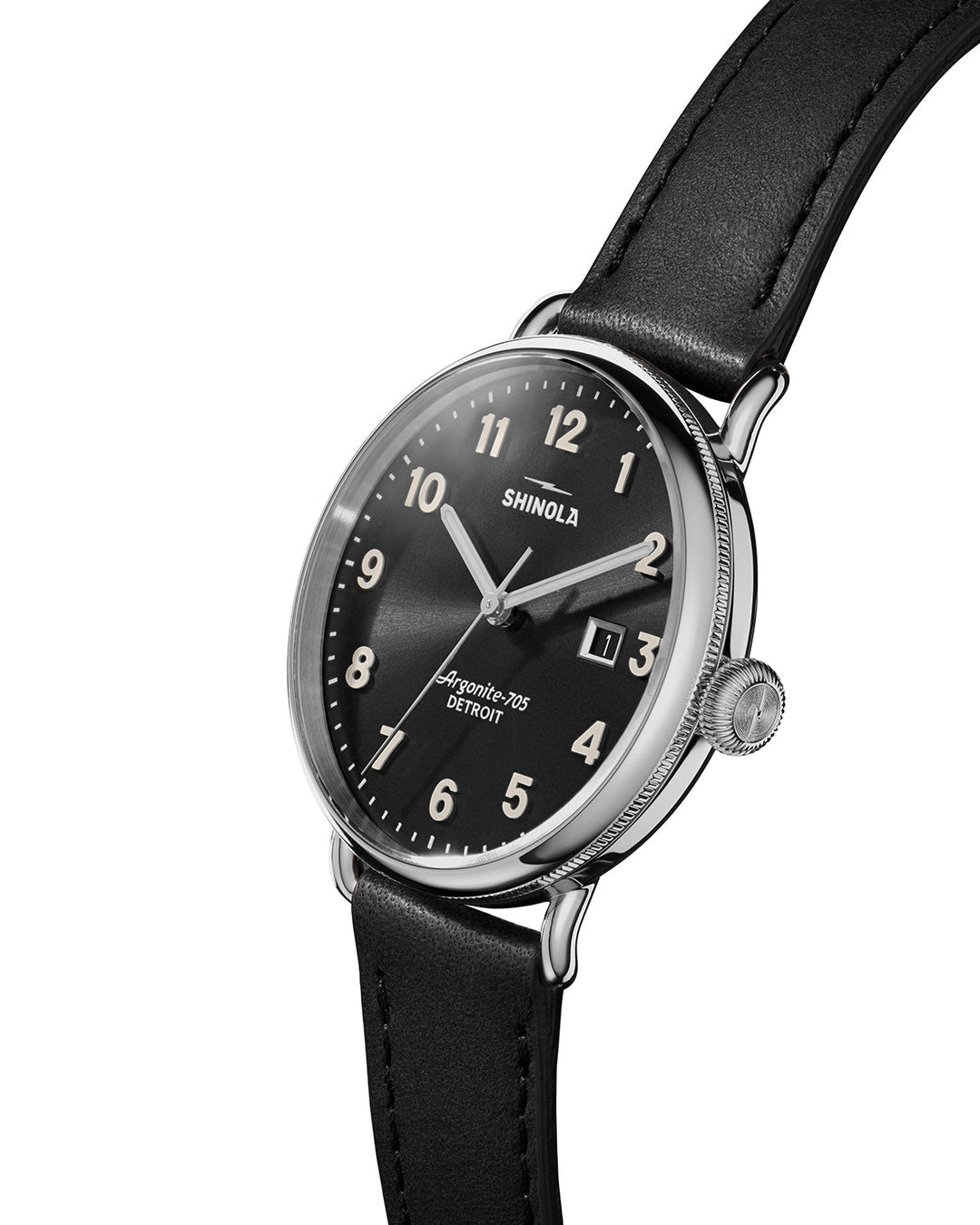 Canfield 3HD 38mm, Black Leather Strap Black | Black Dial