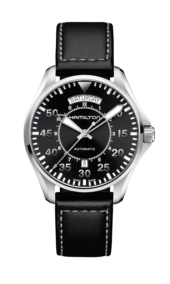 Khaki Aviation Pilot Day Date Auto Black / Leather