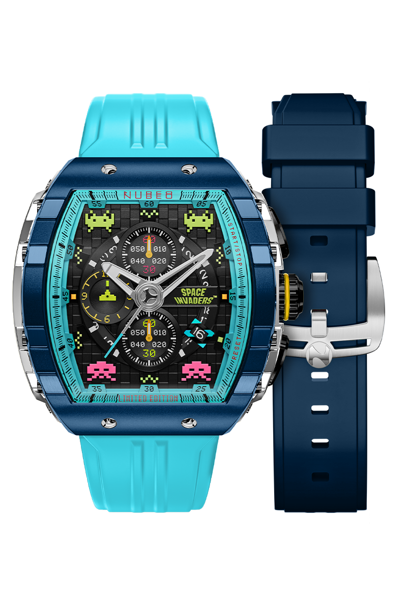 Magellan Chronograph Space Invaders Limited Edition Blue / Rubber | Blue Dial