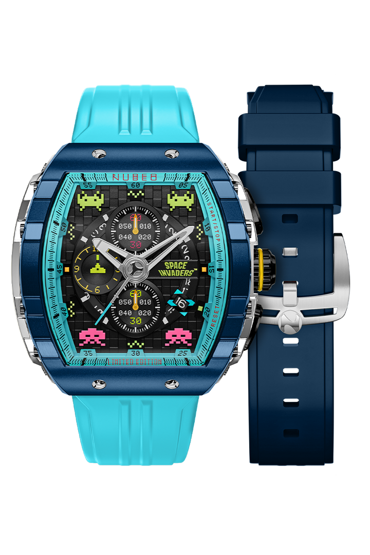 Magellan Chronograph Space Invaders Limited Edition Blue / Rubber | Blue Dial