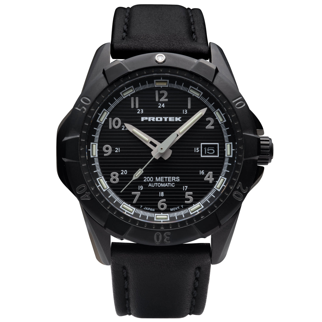 STEEL DIVE AUTOMATIC 2200 SERIES STEEL IP GUN CASE/BLACK DIAL/BLACK STRAP | Blac