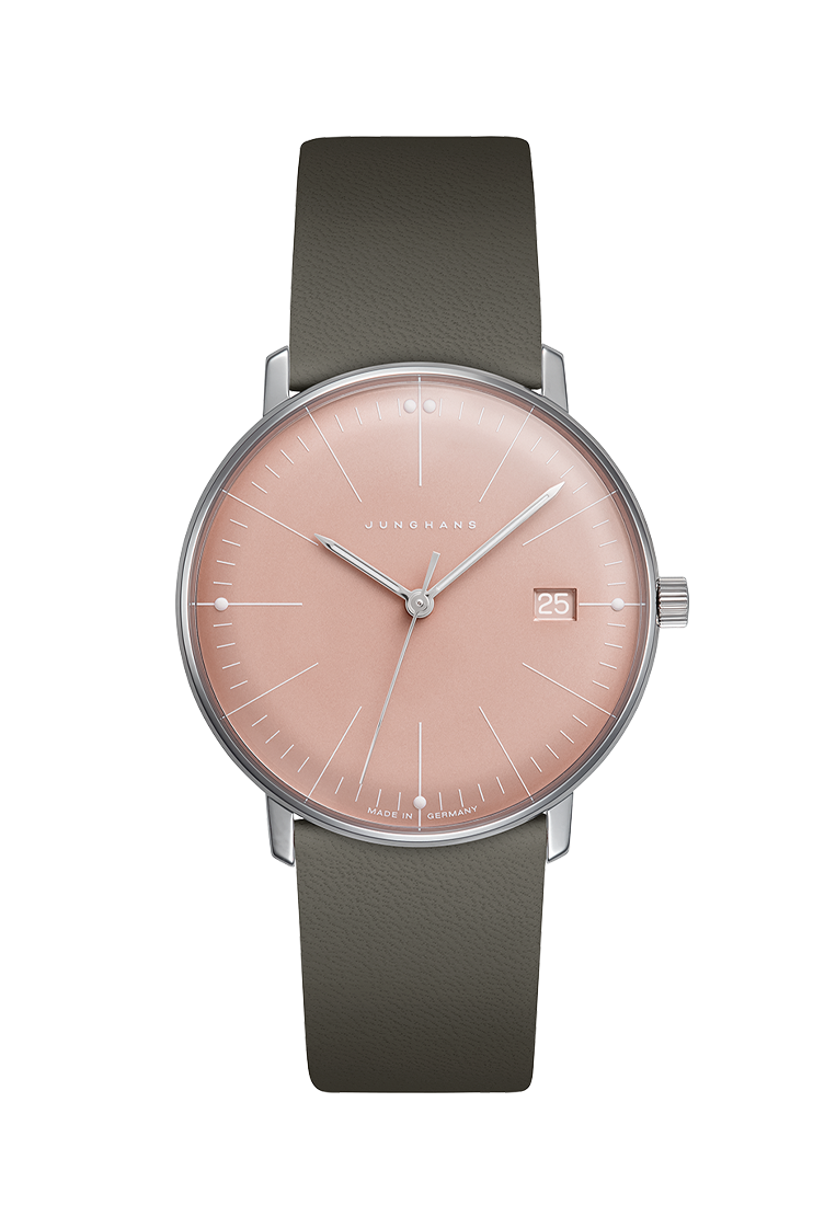 Max Bill Damen Rose Dial / Gray Leather Strap Rose Dial