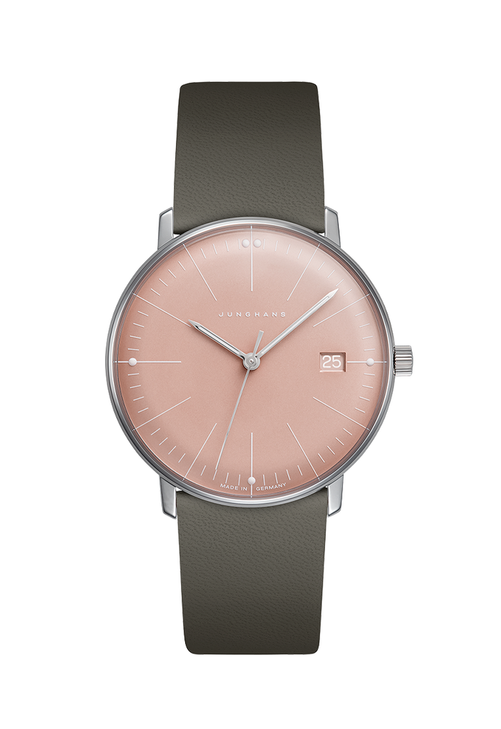 Max Bill Damen Rose Dial / Gray Leather Strap Rose Dial