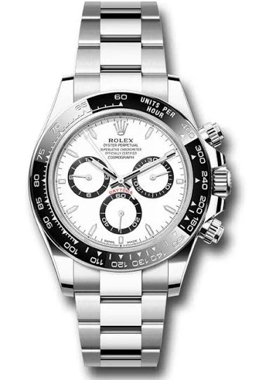 Rolex Daytona Black Bezel - White Index Dial - Oyster Bracelet