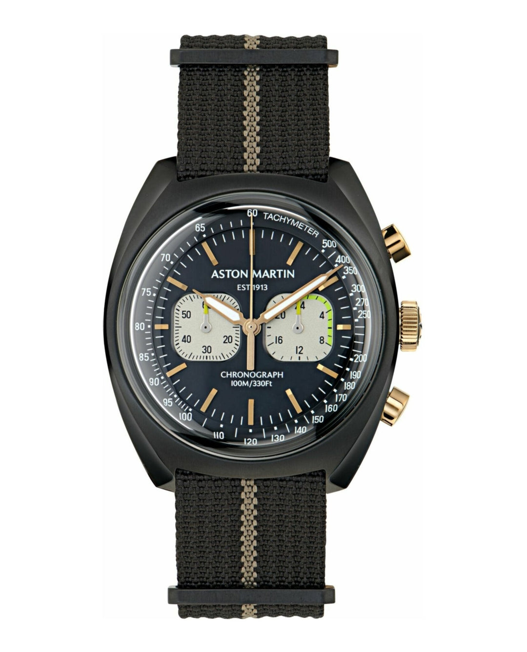 TS2 Chrono Black IP/Black Nylon Strap Black Dial