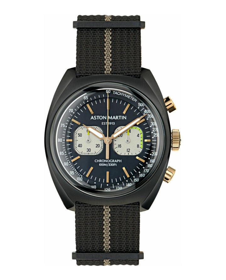 TS2 Chrono Black IP/Black Nylon Strap Black Dial