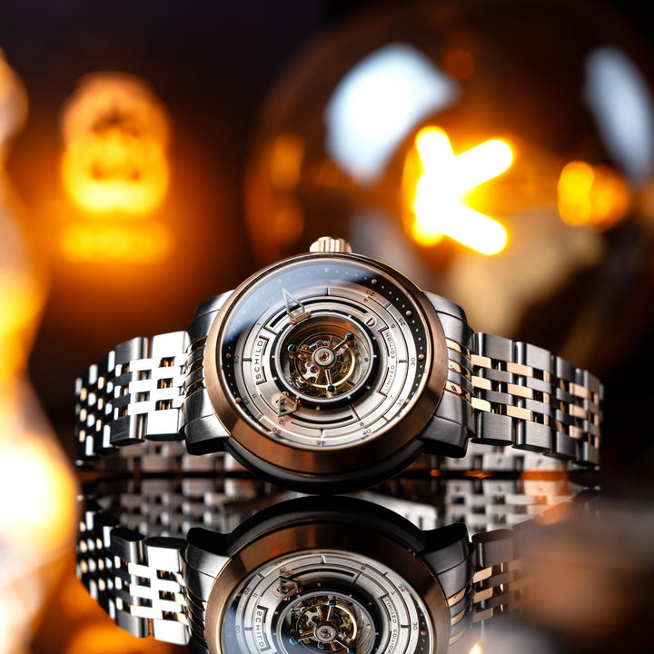 Heinrich Cyclone Tourbillon Limited Edition Silver / Steel & Rose Gold Stainless