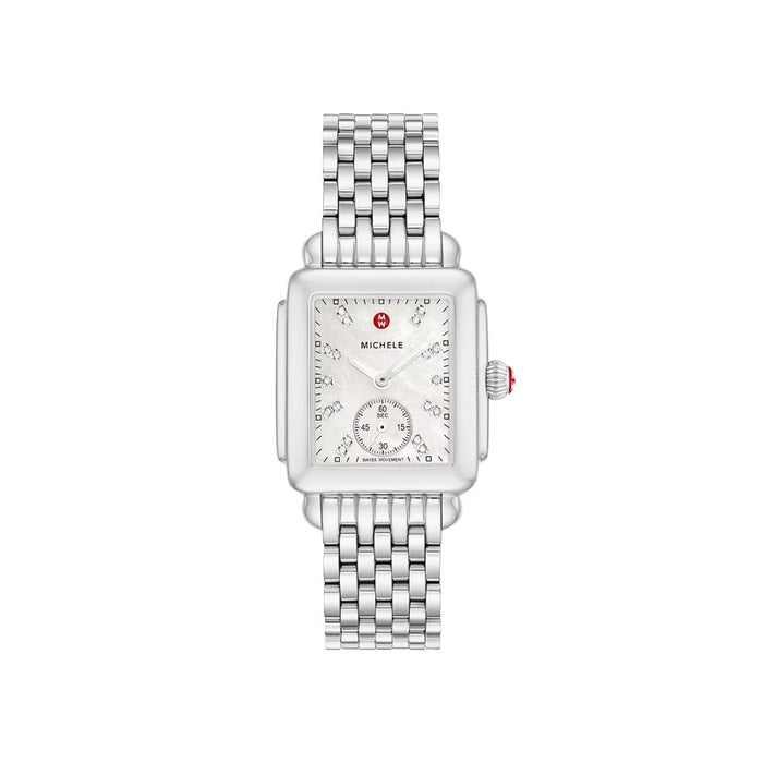 Deco Mid Diamond 29mm / White Mother-of-Pearl / Silver | White Mother-of-Pearl D