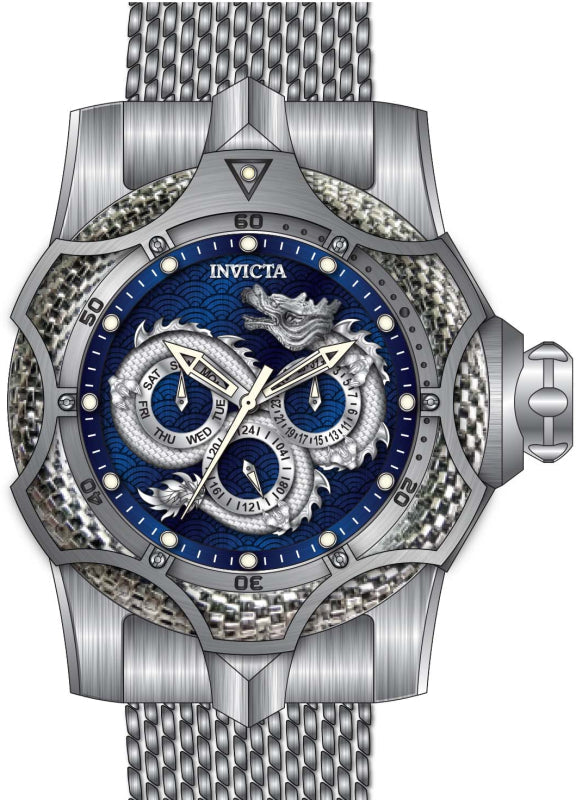 Venom 53mm / Blue and Silver / Silver | Blue and Silver Dial
