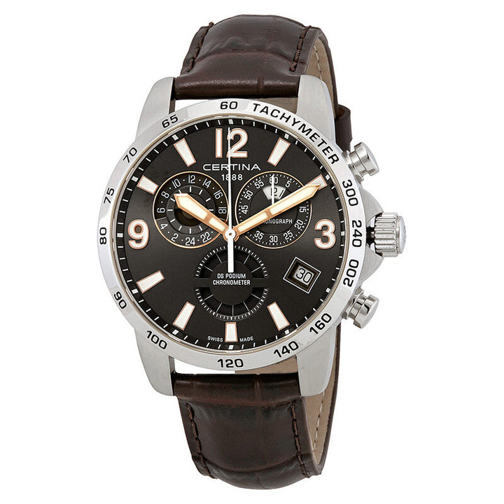 DS Podium Chrono GMT Chronograph GMT Grey Dial / Leather Strap Gray Dial