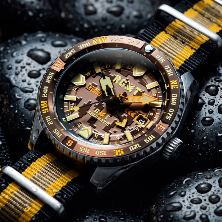 Dragoon GMT Automatic Brown Camoflauge Dial / Multicolor Nylon Strap Brown Camou