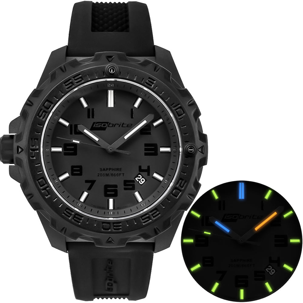Eclipse w/ 9:00 crown T100 Tritium | Black Dial