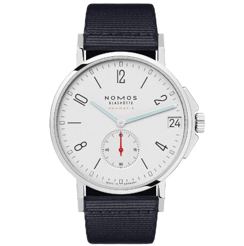 Ahoi Neomatik 38 Date White Dial / Navy Blue Textile Strap Cream White Dial