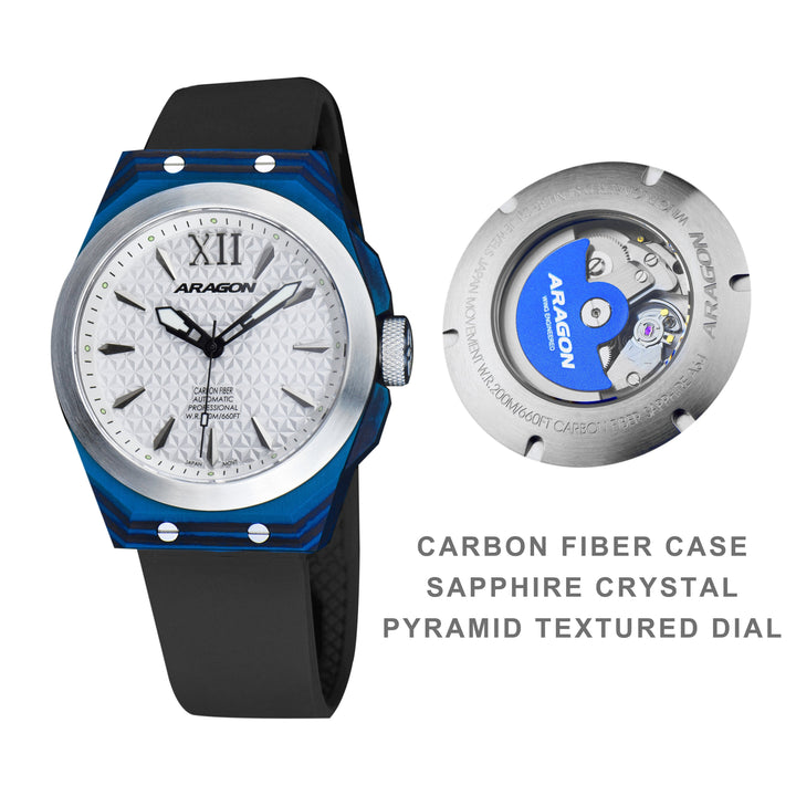 DF Carbon Fiber Automatic Sliver Dial, Blue Case | Sliver Dial, Blue Case Dial
