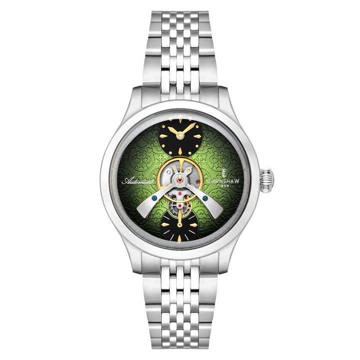 Dalton Fume Green  / Silver Stainless Steel Bracelet Green Dial