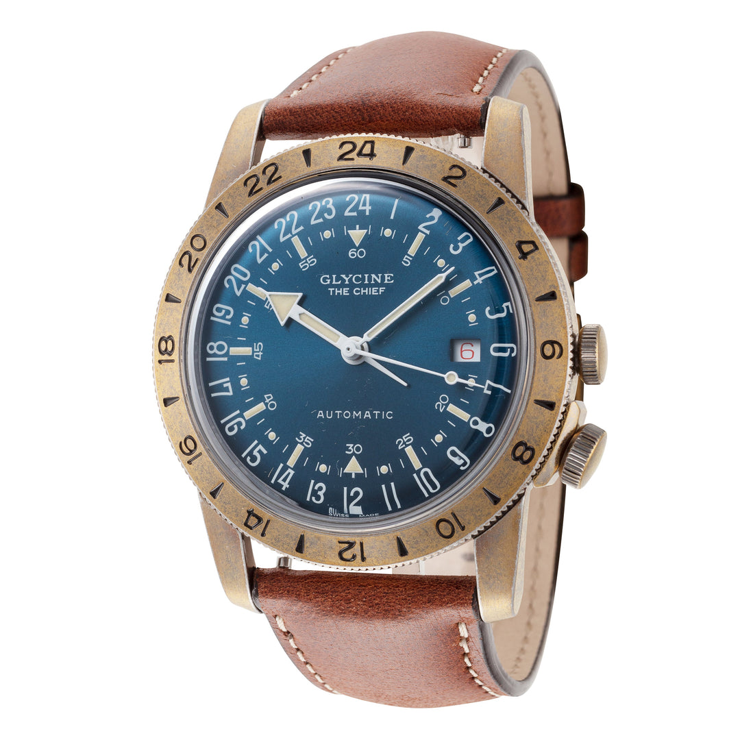 Airman The Chief Purist 40 mm / Blue / Brown Blue Dial
