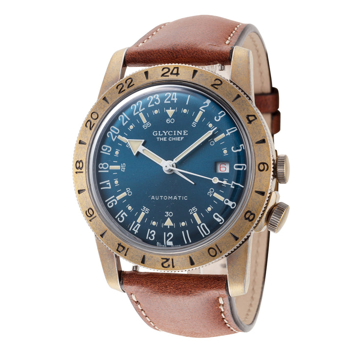 Airman The Chief Purist 40 mm / Blue / Brown Blue Dial