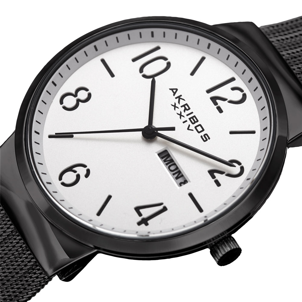 Casual-AK996BK Black/Stainless Steel | Silver Dial